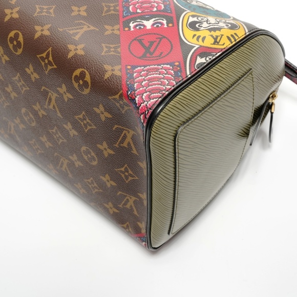 Louis Vuitton Yamamoto Kansai Monogram Epi Speedy 30 Boston Bag, Black, Kabuk... - Picture 6 of 14